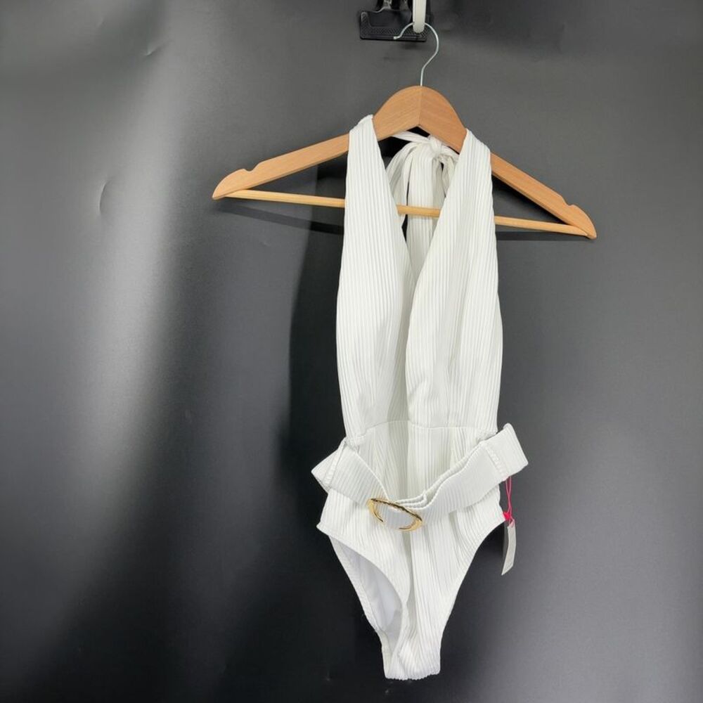 Alexandra Miro White Rib One Piece Swimsuit